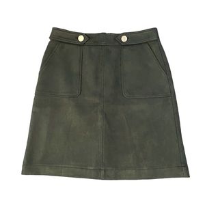 Loft Olive Green Faux Suede Skirt